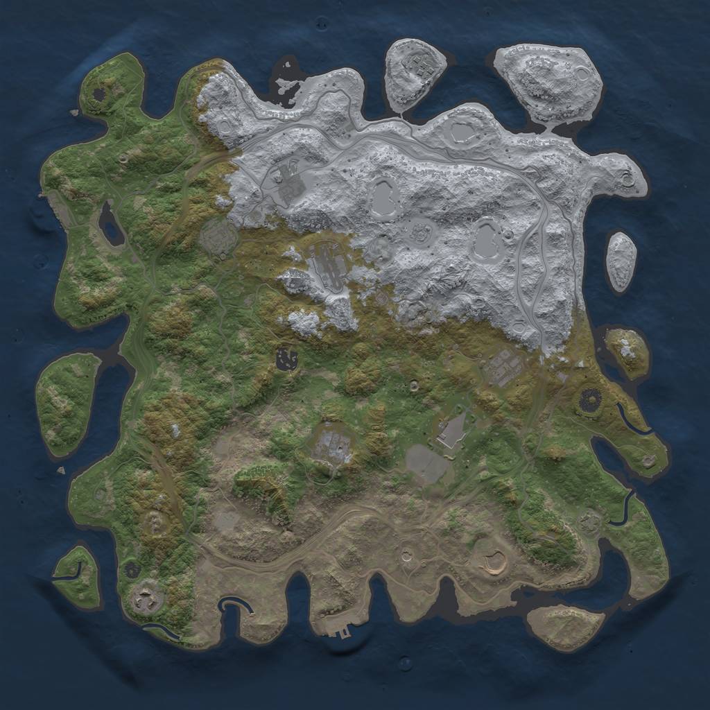 Rust Map: Procedural Map, Size: 4500, Seed: 362937729, 18 Monuments