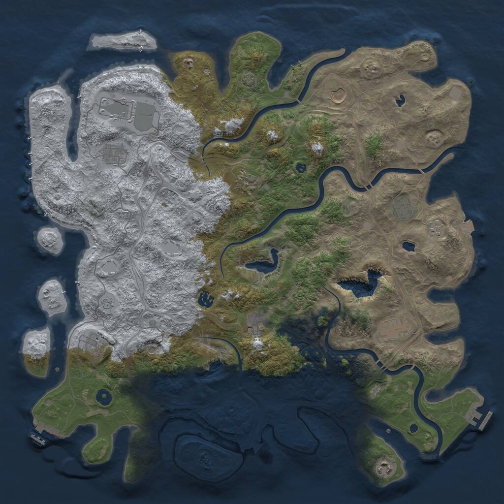 Rust Map: Procedural Map, Size: 4800, Seed: 1908433399, 17 Monuments