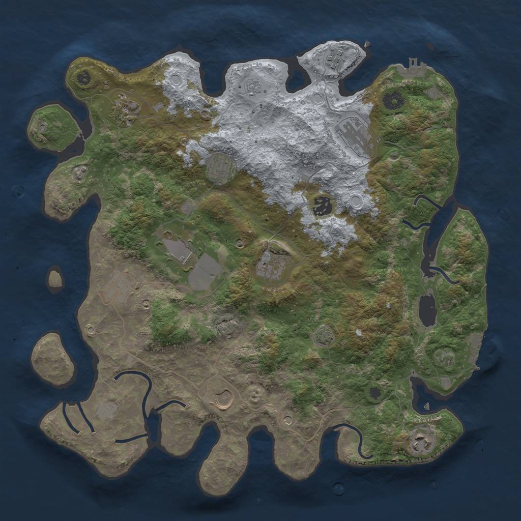 Rust Map: Procedural Map, Size: 3900, Seed: 1095717, 18 Monuments
