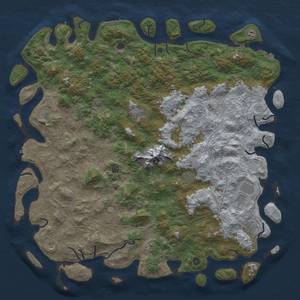 Thumbnail Rust Map: Procedural Map, Size: 6000, Seed: 83, 19 Monuments
