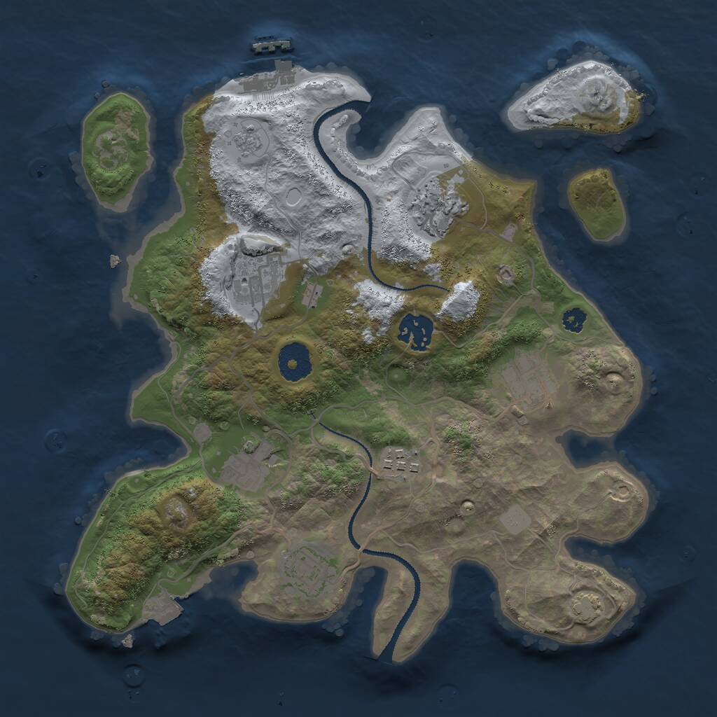 Rust Map: Procedural Map, Size: 3000, Seed: 2339, 11 Monuments