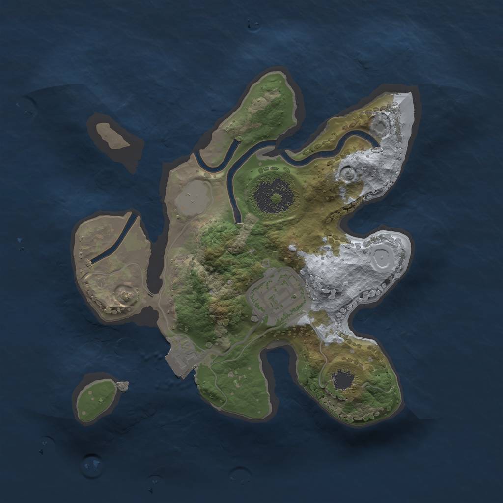 Rust Map: Procedural Map, Size: 2000, Seed: 26987732, 4 Monuments