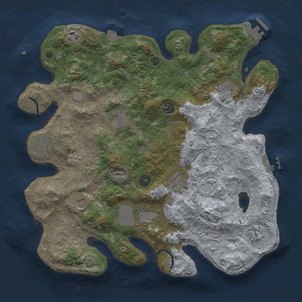 Rust Map: Procedural Map, Size: 3750, Seed: 1664907037, 18 Monuments