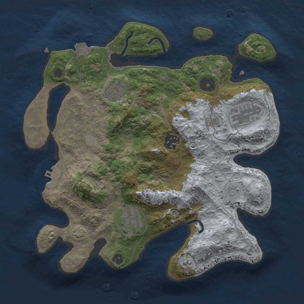 Rust Map: Procedural Map, Size: 3000, Seed: 67363941, 10 Monuments