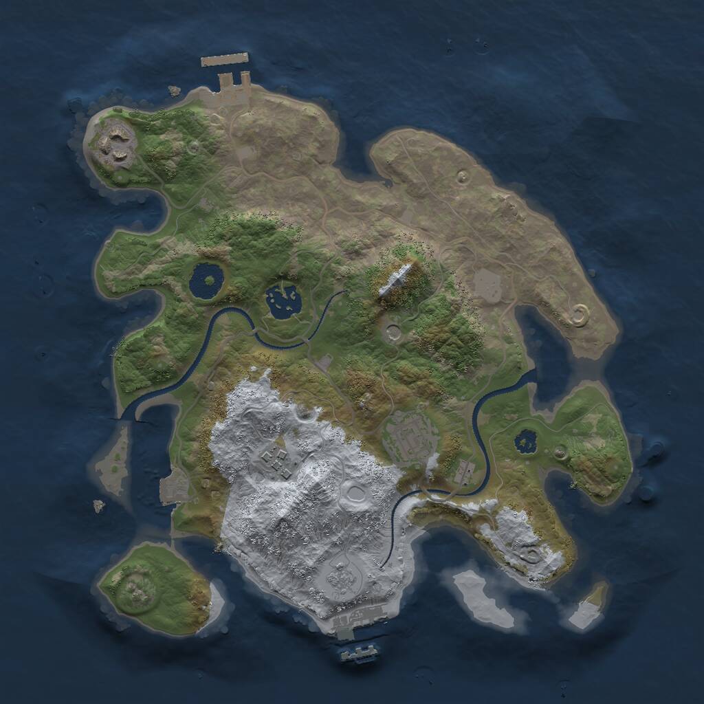 Rust Map: Procedural Map, Size: 3000, Seed: 4297, 9 Monuments