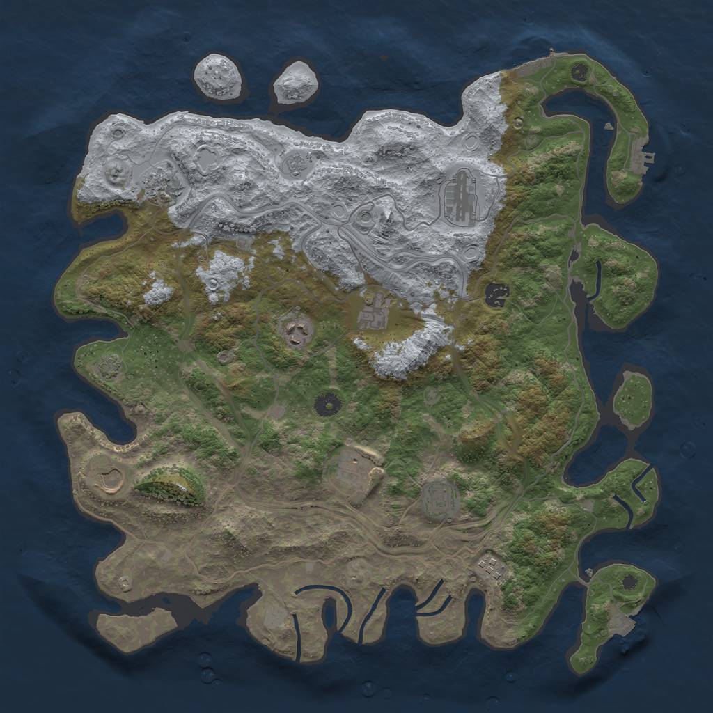 Rust Map: Procedural Map, Size: 4250, Seed: 1487524875, 17 Monuments