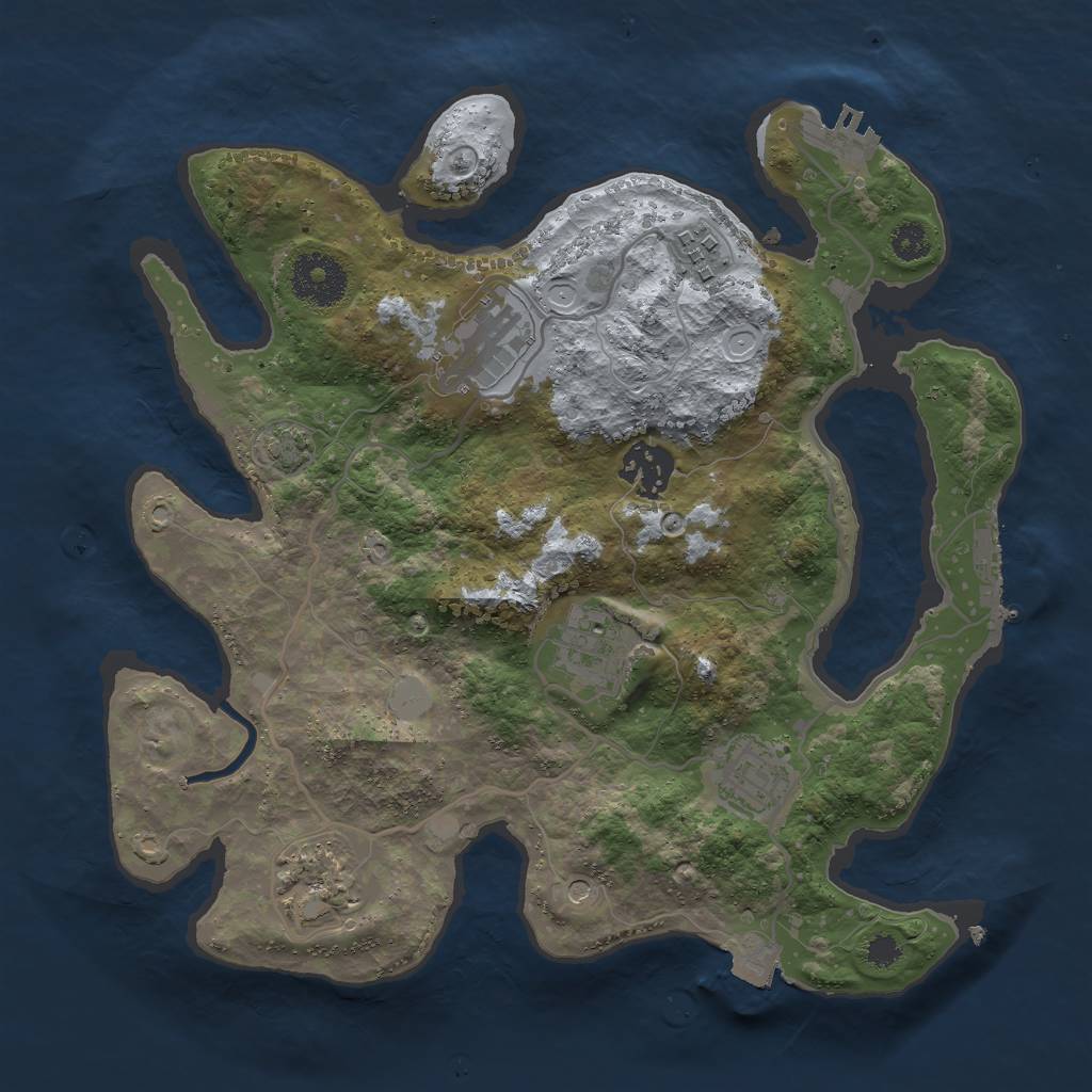 Rust Map: Procedural Map, Size: 3000, Seed: 22497, 13 Monuments
