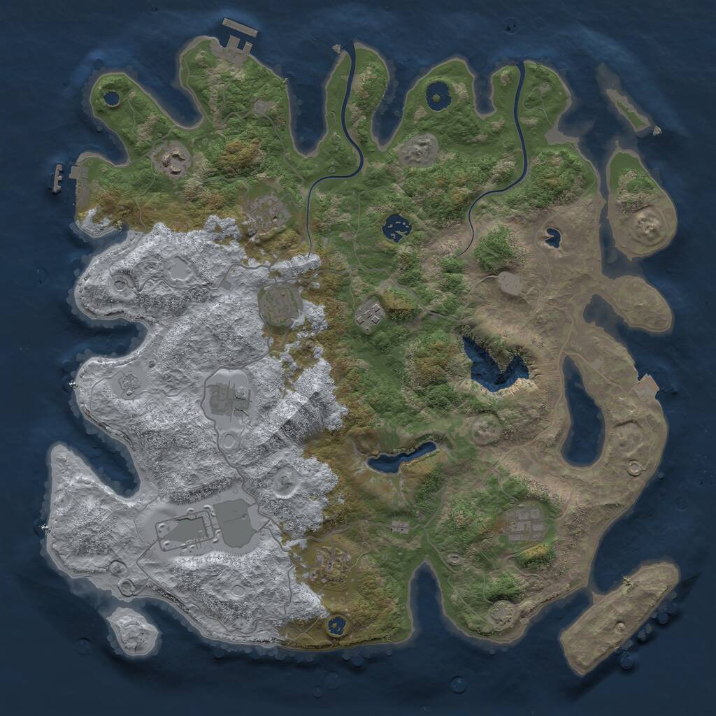 Rust Map: Procedural Map, Size: 4000, Seed: 357159852, 15 Monuments