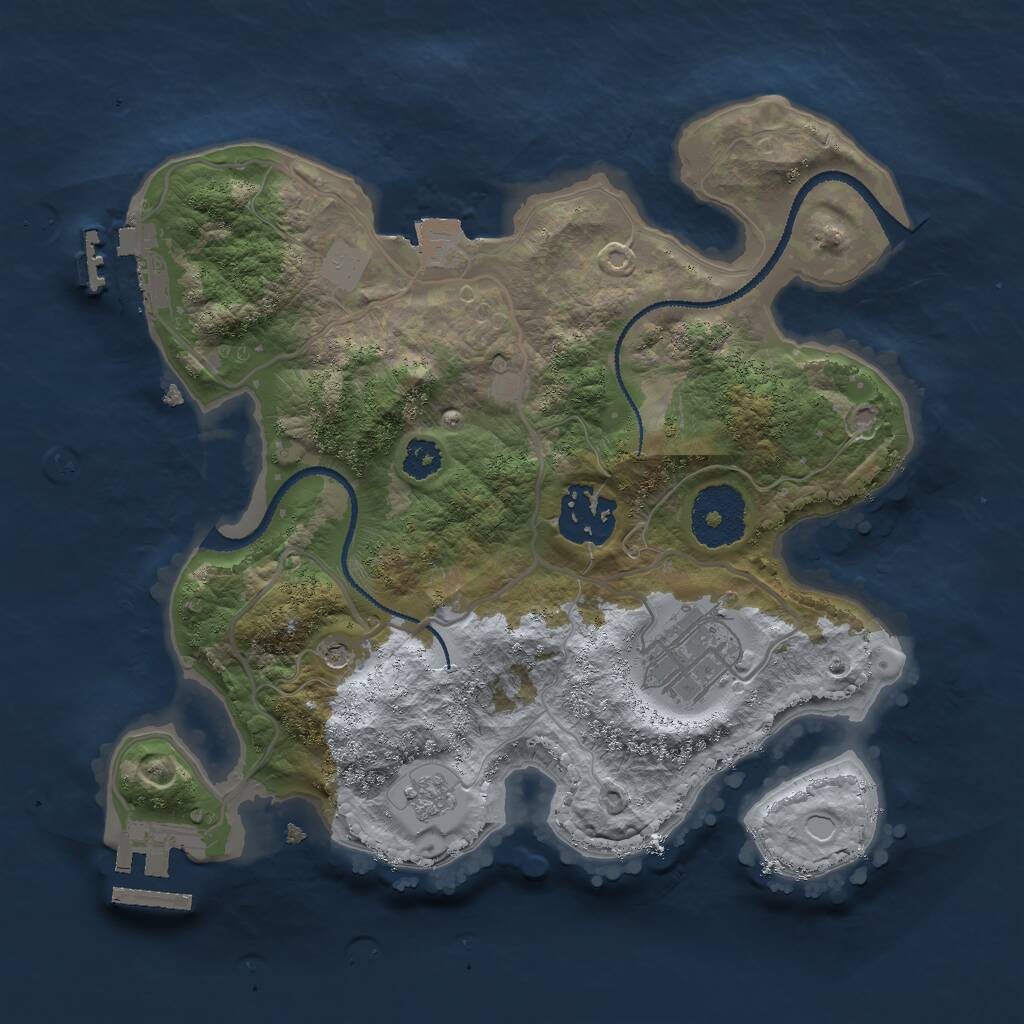 Rust Map: Procedural Map, Size: 2600, Seed: 54247360, 7 Monuments