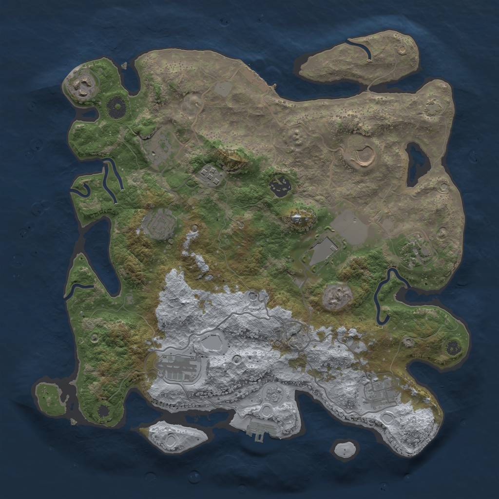 Rust Map: Procedural Map, Size: 3650, Seed: 1737567772, 18 Monuments