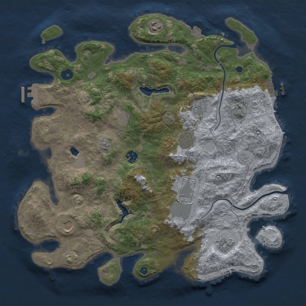 Rust Map: Procedural Map, Size: 4000, Seed: 777456, 14 Monuments