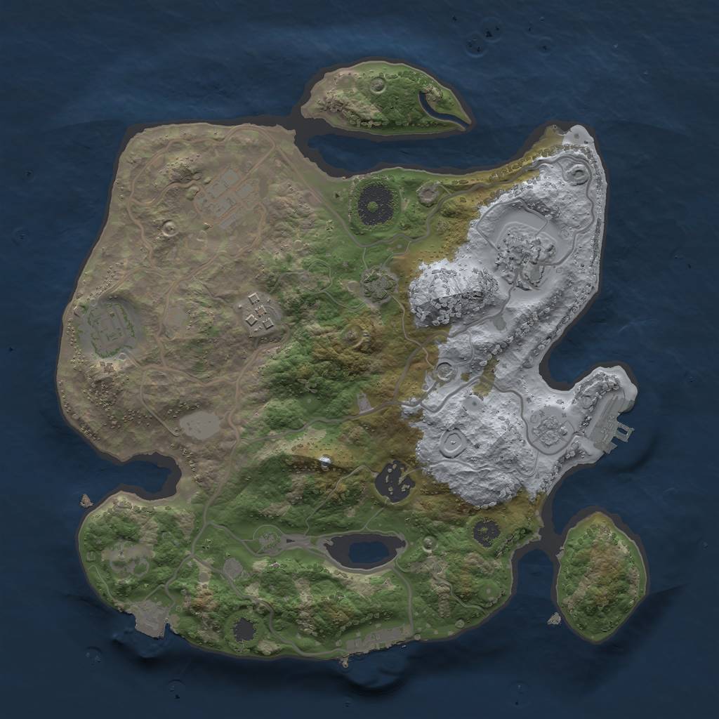 Rust Map: Procedural Map, Size: 2800, Seed: 1733300663, 13 Monuments