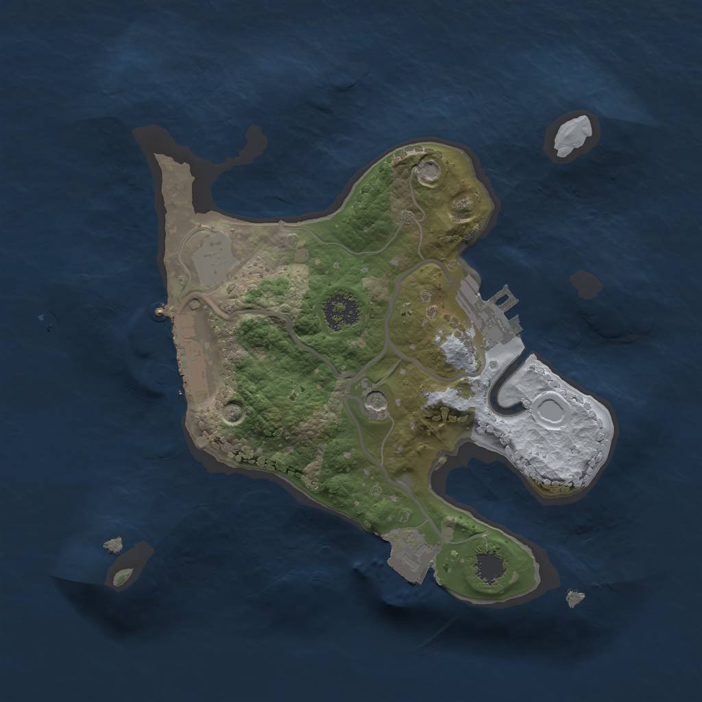 Rust Map: Procedural Map, Size: 2000, Seed: 842932111, 6 Monuments