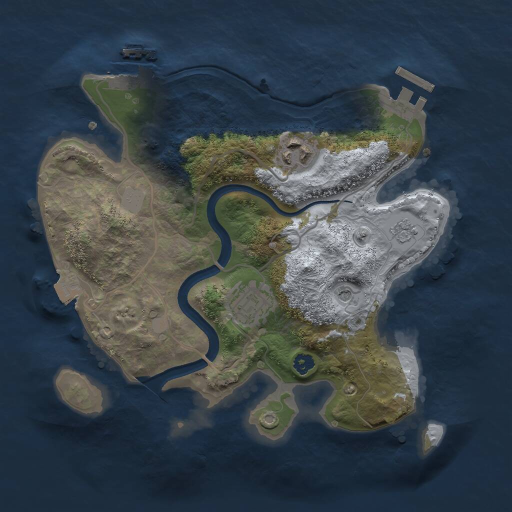 Rust Map: Procedural Map, Size: 2500, Seed: 1646537365, 7 Monuments