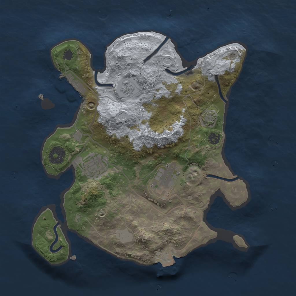 Rust Map: Procedural Map, Size: 2600, Seed: 5, 8 Monuments