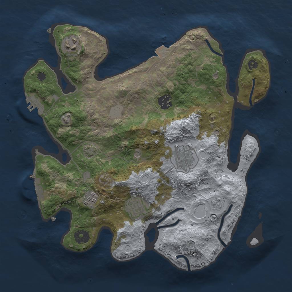 Rust Map: Procedural Map, Size: 3000, Seed: 45338321, 13 Monuments