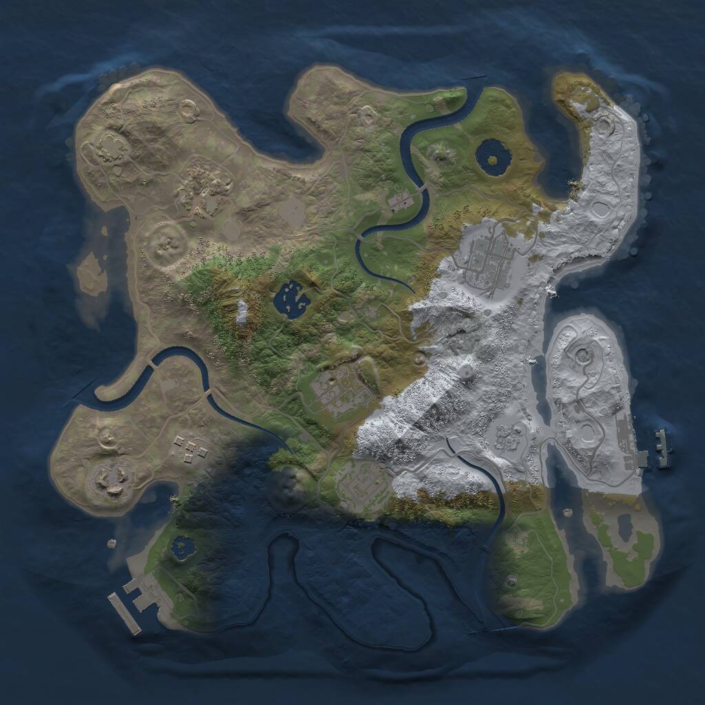 Rust Map: Procedural Map, Size: 3000, Seed: 3231232, 13 Monuments