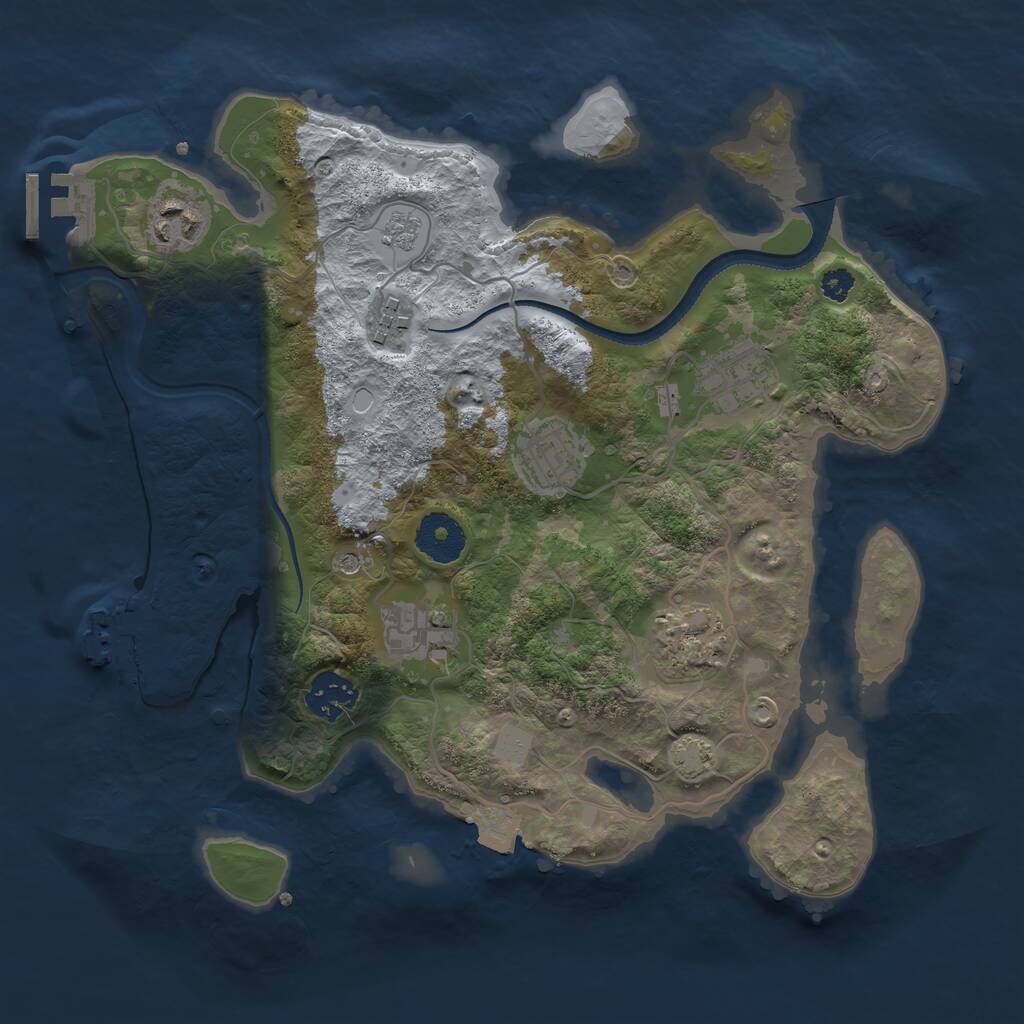 Rust Map: Procedural Map, Size: 3169, Seed: 2000, 15 Monuments