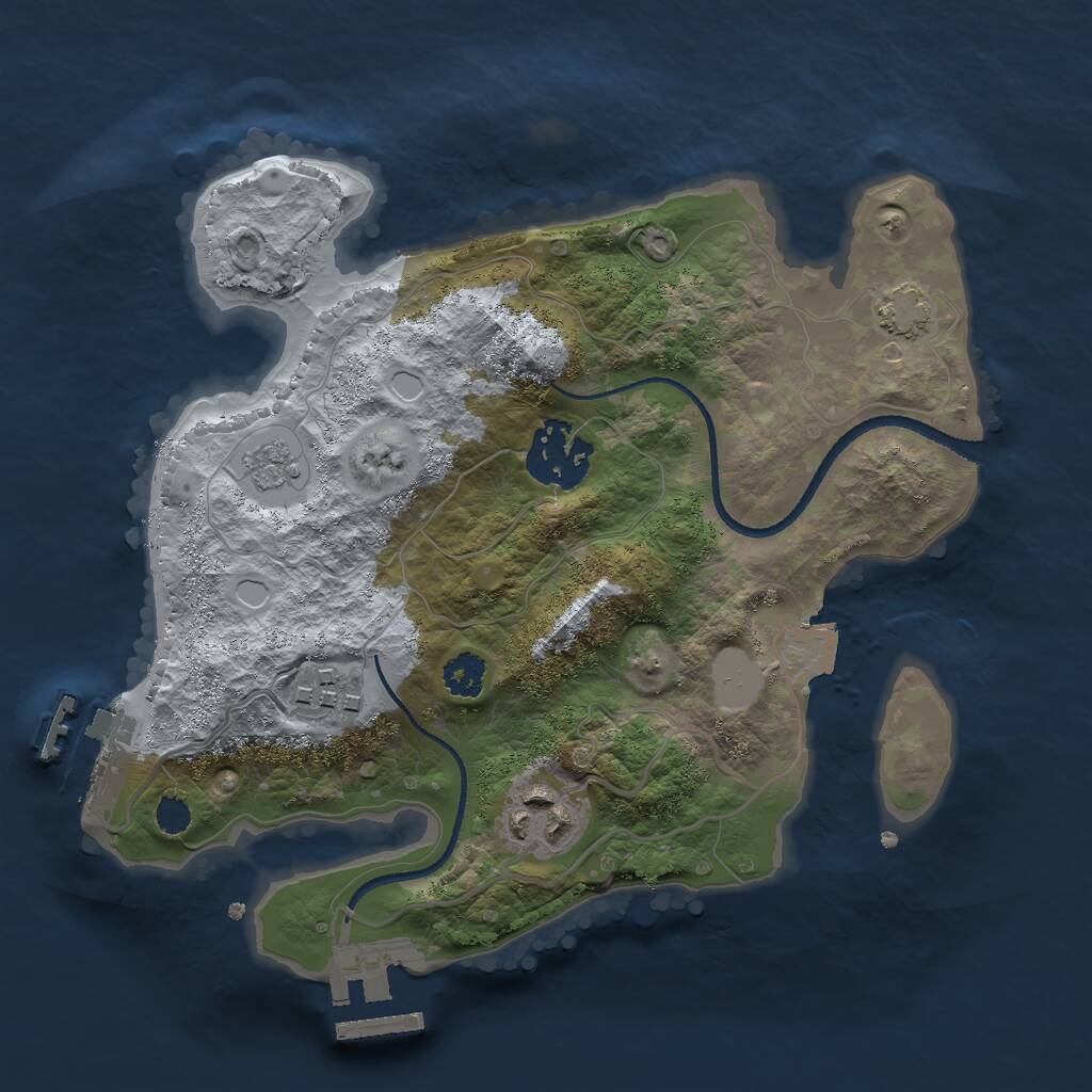 Rust Map: Procedural Map, Size: 2500, Seed: 15190490, 8 Monuments