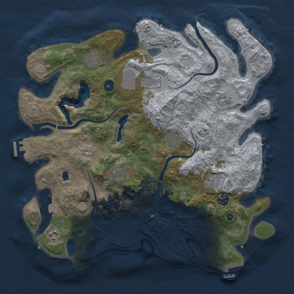 Rust Map: Procedural Map, Size: 4000, Seed: 1871465081, 15 Monuments