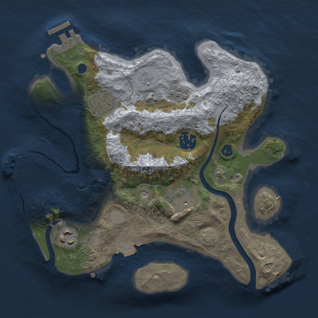 Rust Map: Procedural Map, Size: 2700, Seed: 1970588943, 11 Monuments