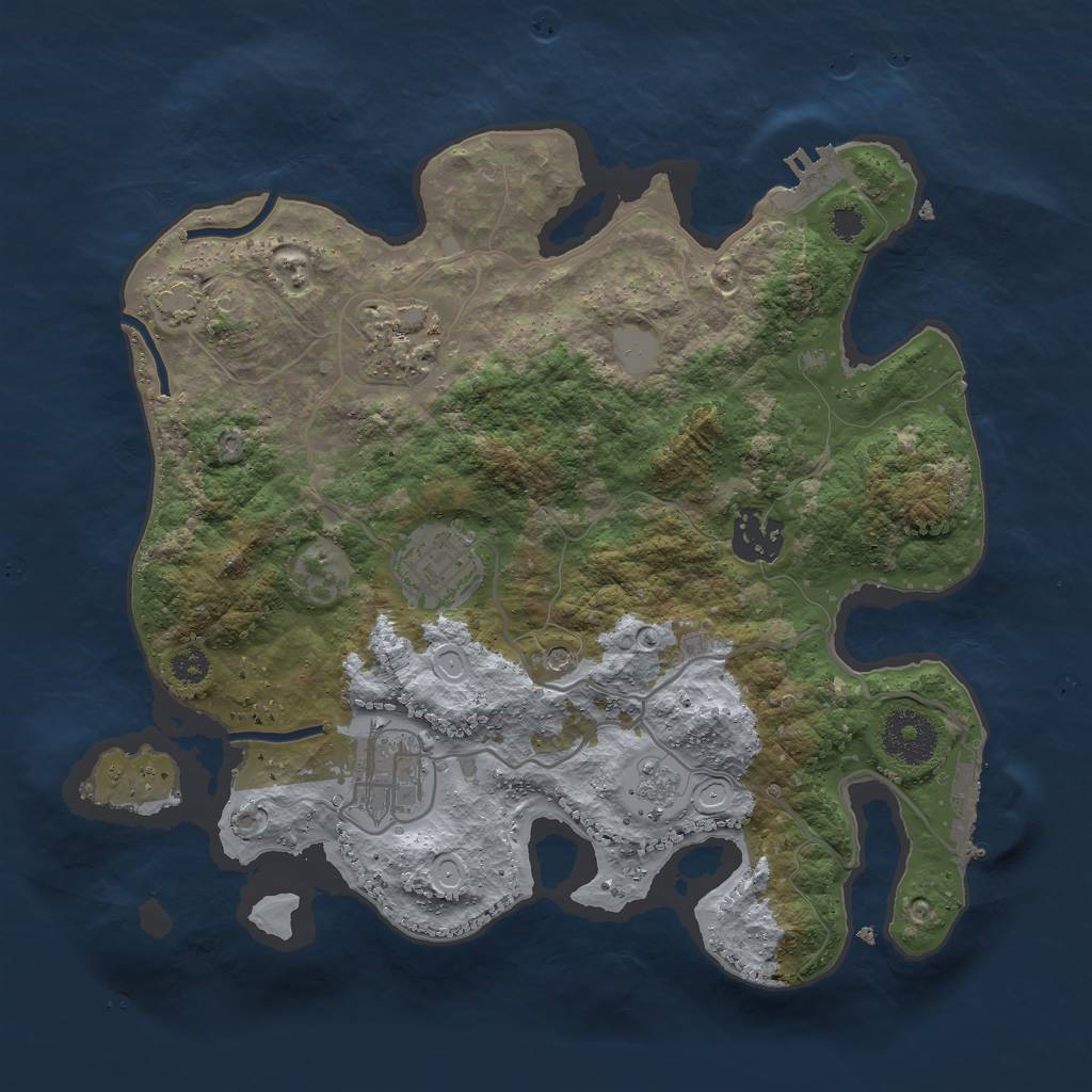 Rust Map: Procedural Map, Size: 3000, Seed: 1682359778, 12 Monuments