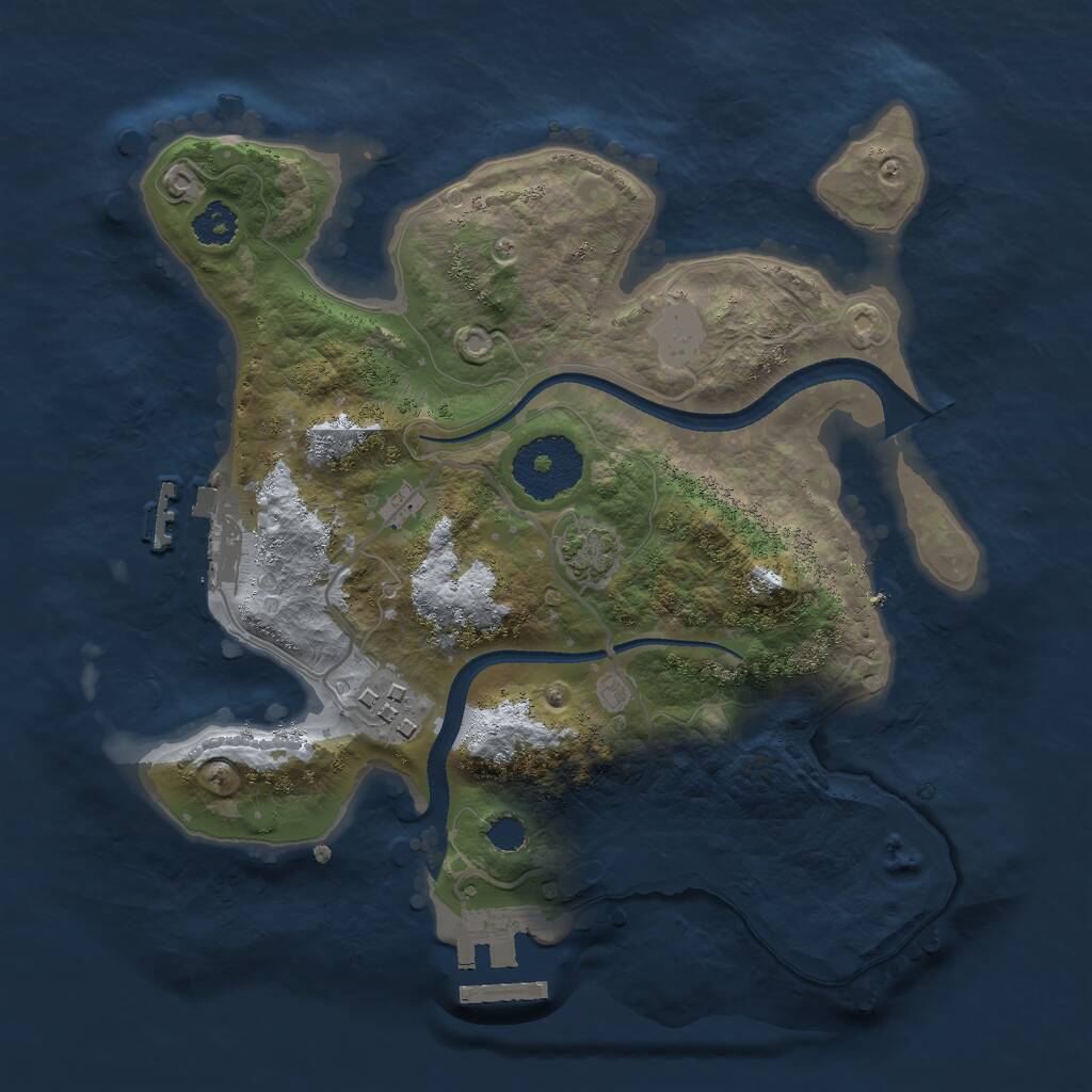 Rust Map: Procedural Map, Size: 2500, Seed: 978681636, 5 Monuments