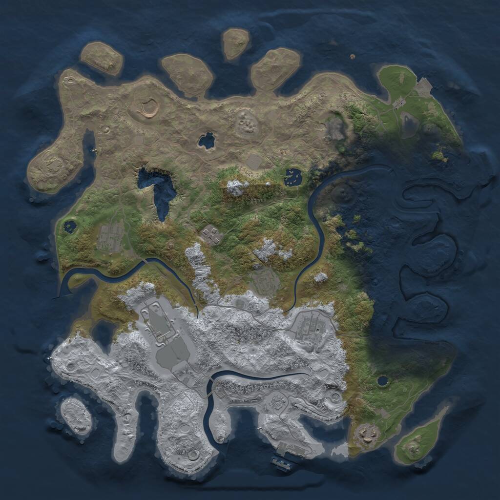 Rust Map: Procedural Map, Size: 4000, Seed: 492951160, 15 Monuments