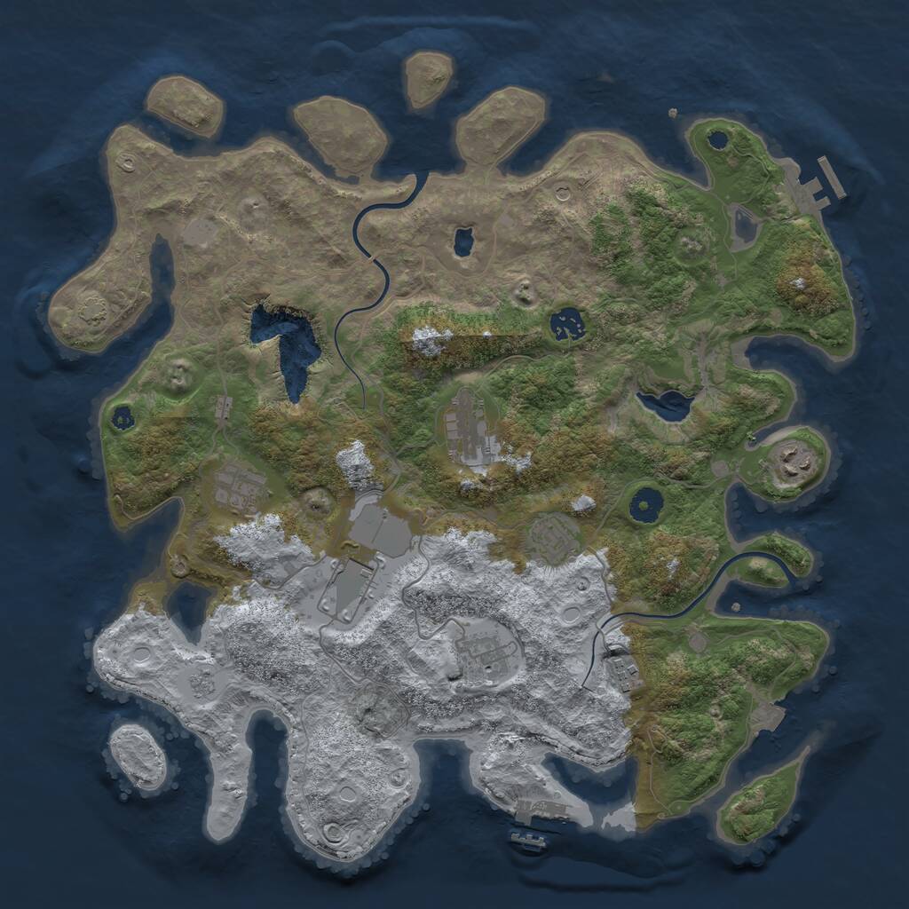 Rust Map: Procedural Map, Size: 4000, Seed: 492951160, 14 Monuments