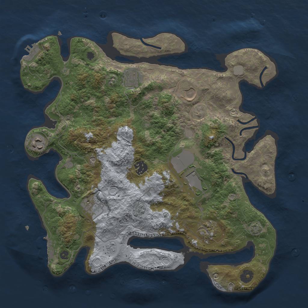 Rust Map: Procedural Map, Size: 3510, Seed: 13844, 16 Monuments