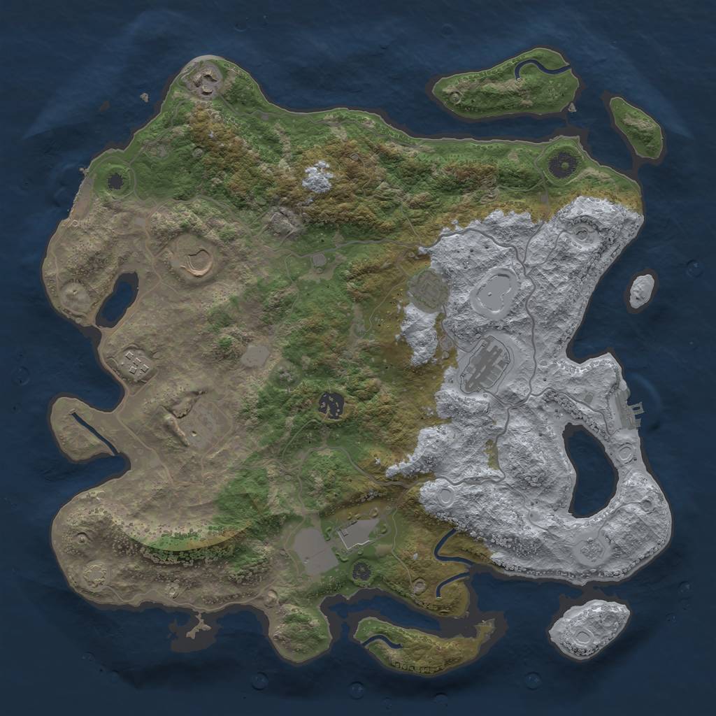 Rust Map: Procedural Map, Size: 4000, Seed: 1794974830, 16 Monuments