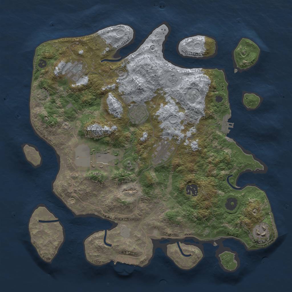 Rust Map: Procedural Map, Size: 3500, Seed: 1203381813, 15 Monuments