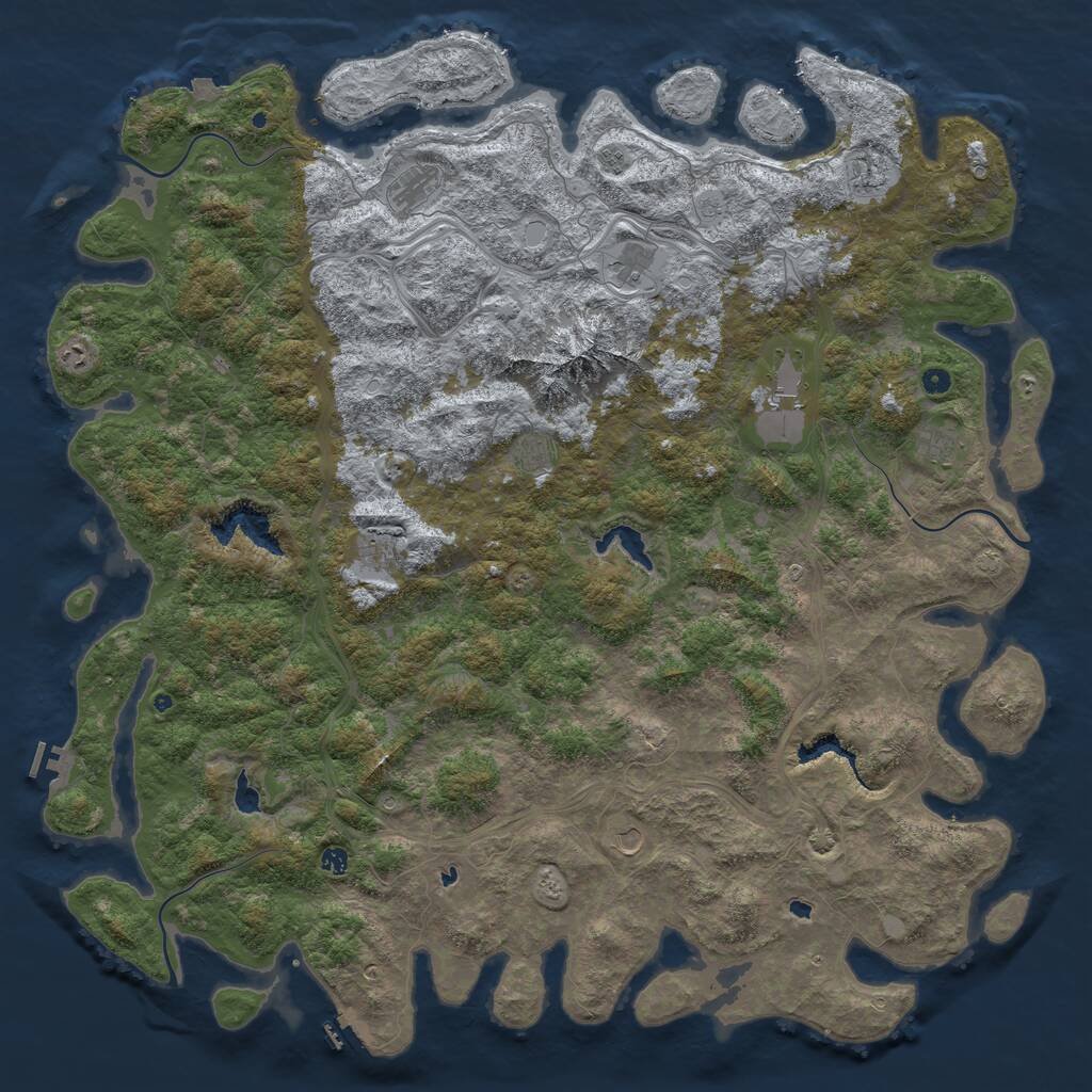 Rust Map: Procedural Map, Size: 6000, Seed: 4514247, 17 Monuments