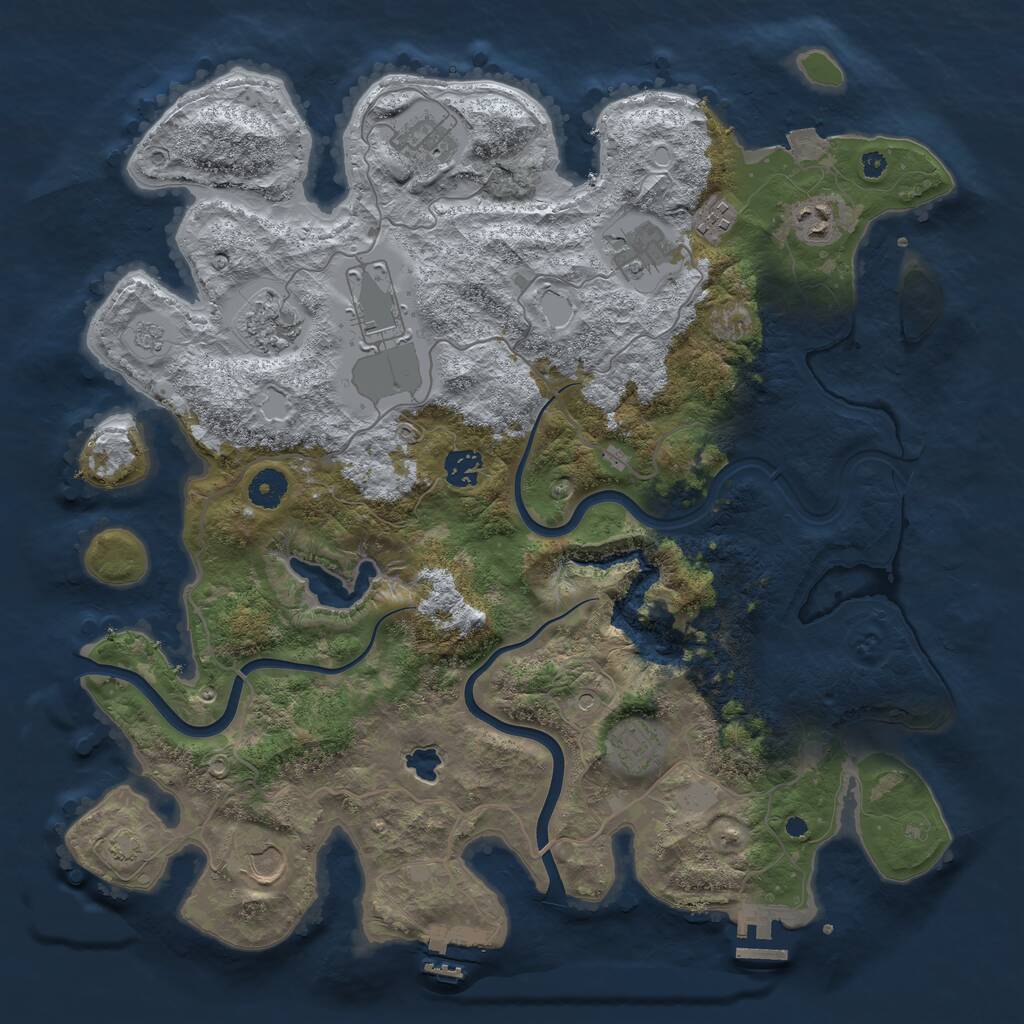 Rust Map: Procedural Map, Size: 4000, Seed: 713054159, 15 Monuments