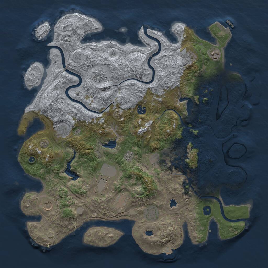 Rust Map: Procedural Map, Size: 4500, Seed: 887623898, 17 Monuments