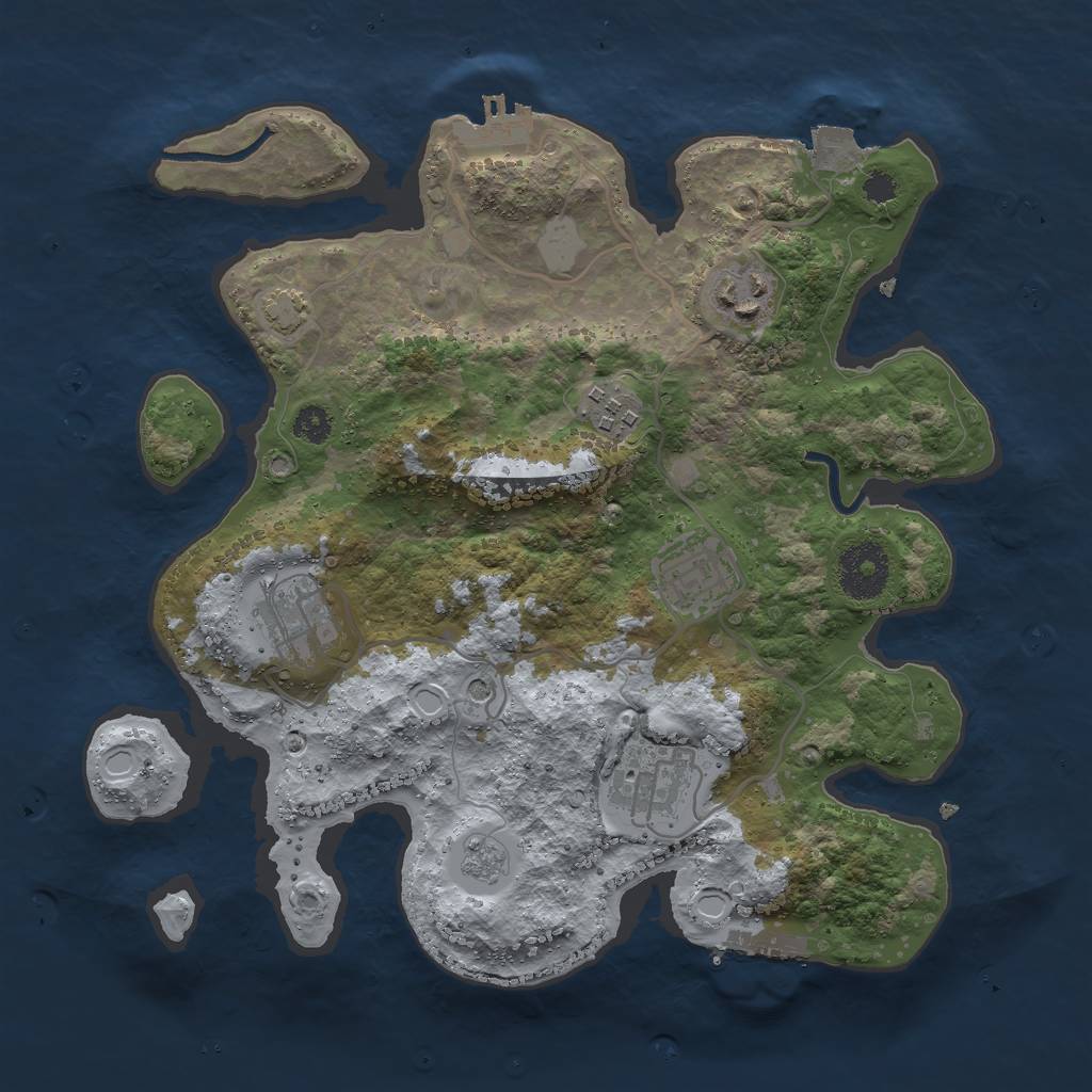 Rust Map: Procedural Map, Size: 3000, Seed: 15567, 13 Monuments