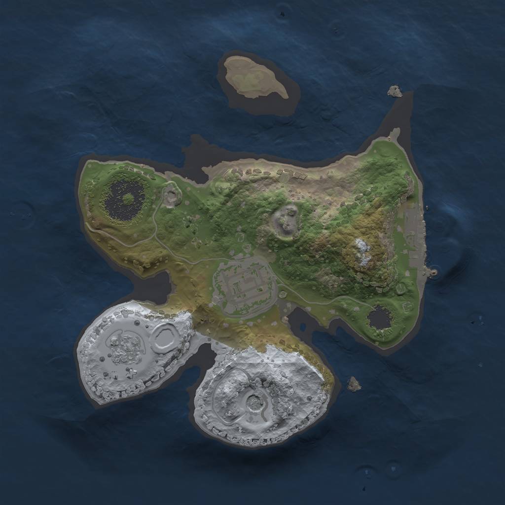 Rust Map: Procedural Map, Size: 1850, Seed: 373737373, 7 Monuments