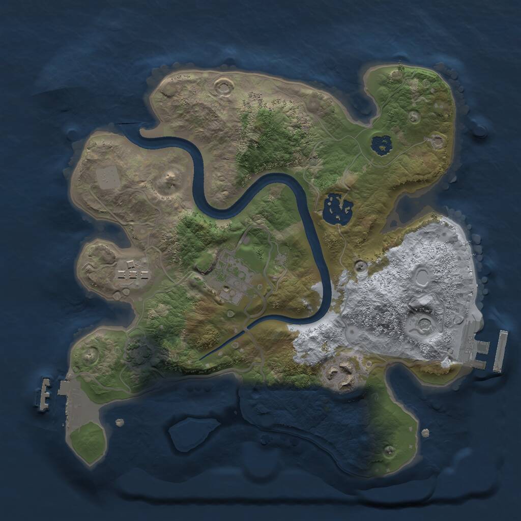 Rust Map: Procedural Map, Size: 2500, Seed: 903823585, 9 Monuments