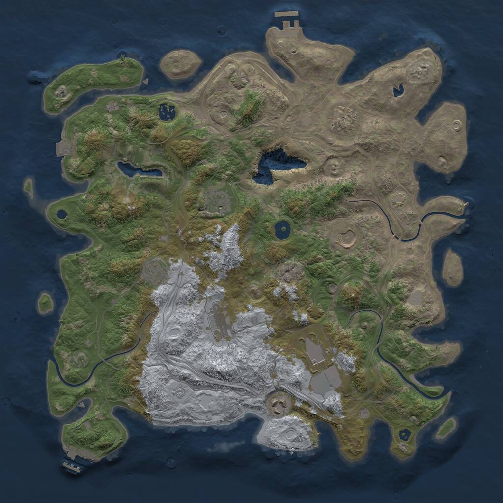 Rust Map: Procedural Map, Size: 4250, Seed: 1411809299, 14 Monuments