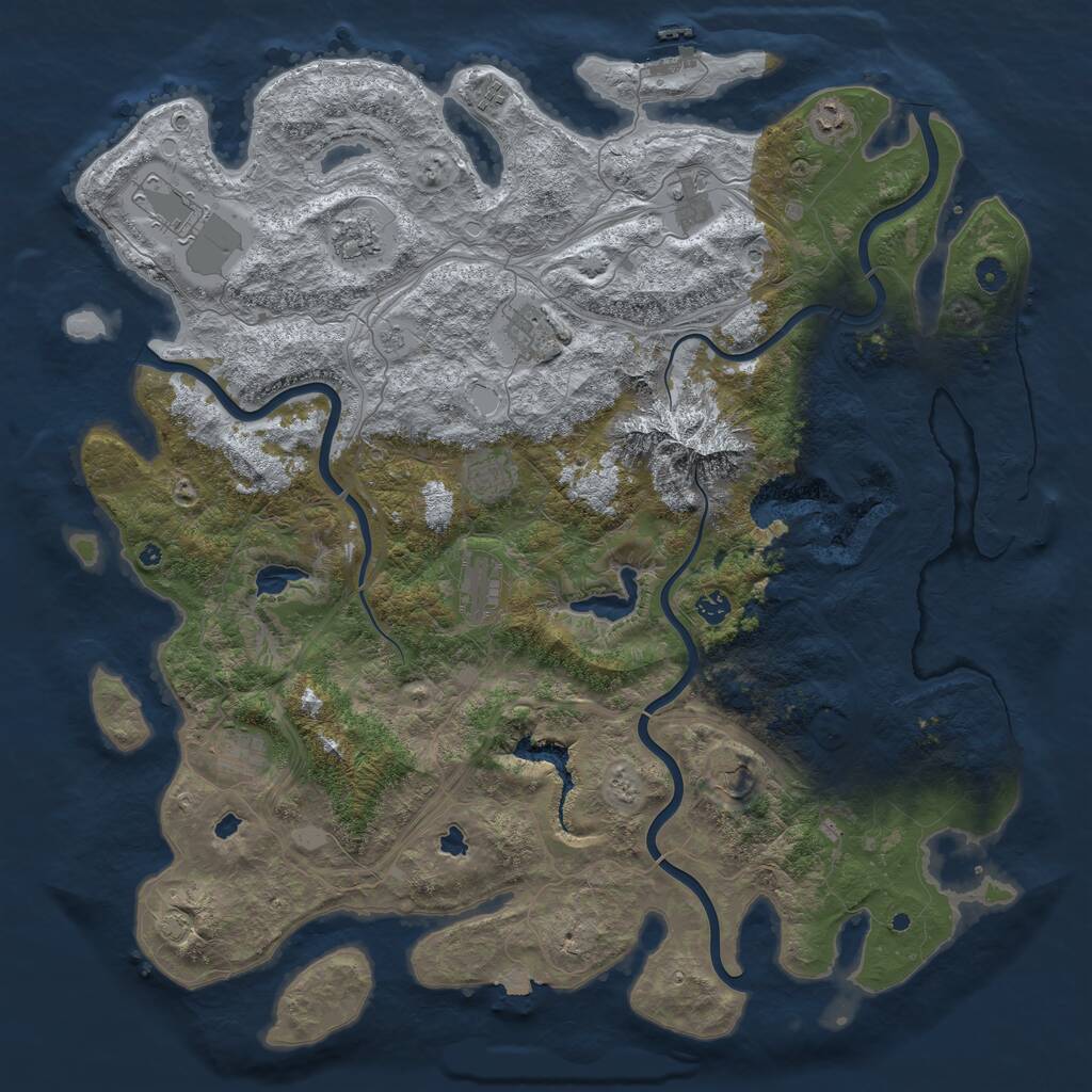 Rust Map: Procedural Map, Size: 5000, Seed: 759466543, 17 Monuments