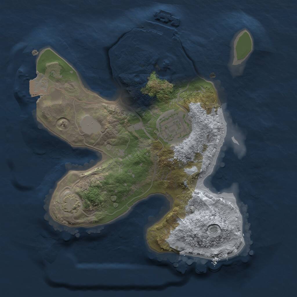 Rust Map: Procedural Map, Size: 2000, Seed: 48249013, 4 Monuments