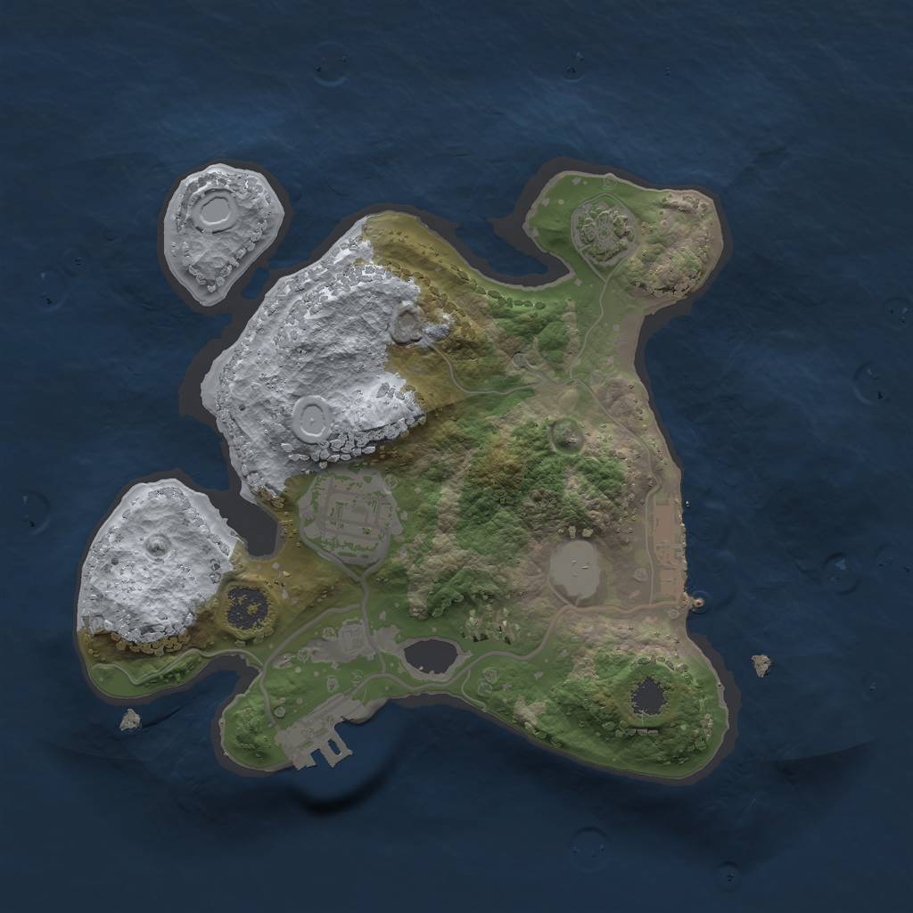 Rust Map: Procedural Map, Size: 2200, Seed: 1236847807, 7 Monuments