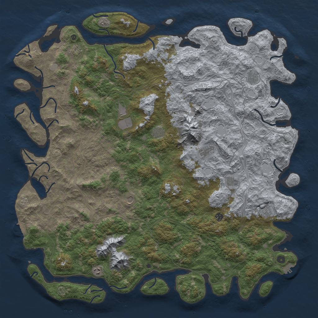 Rust Map: Procedural Map, Size: 6000, Seed: 849082106, 19 Monuments