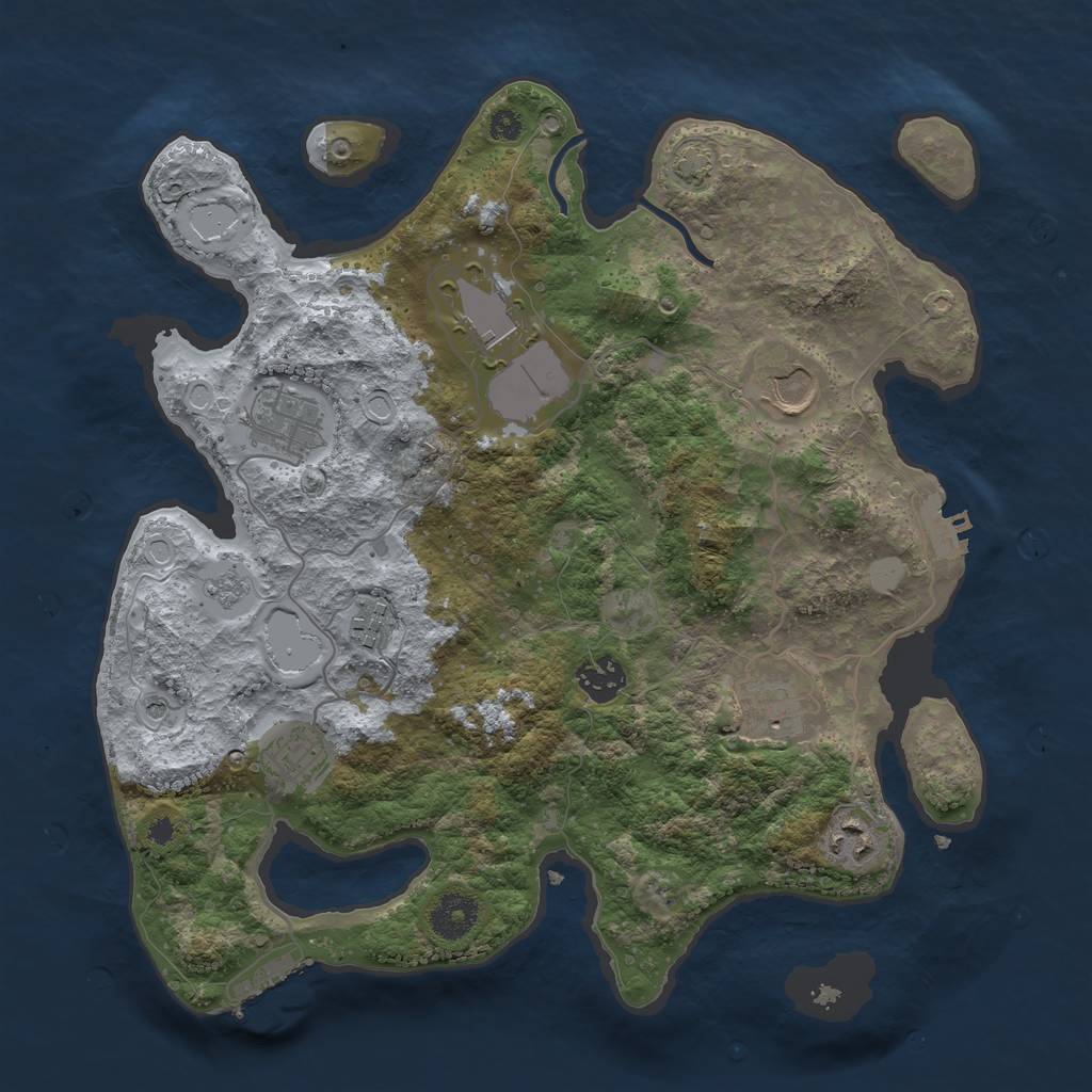 Rust Map: Procedural Map, Size: 3500, Seed: 2023070201, 16 Monuments