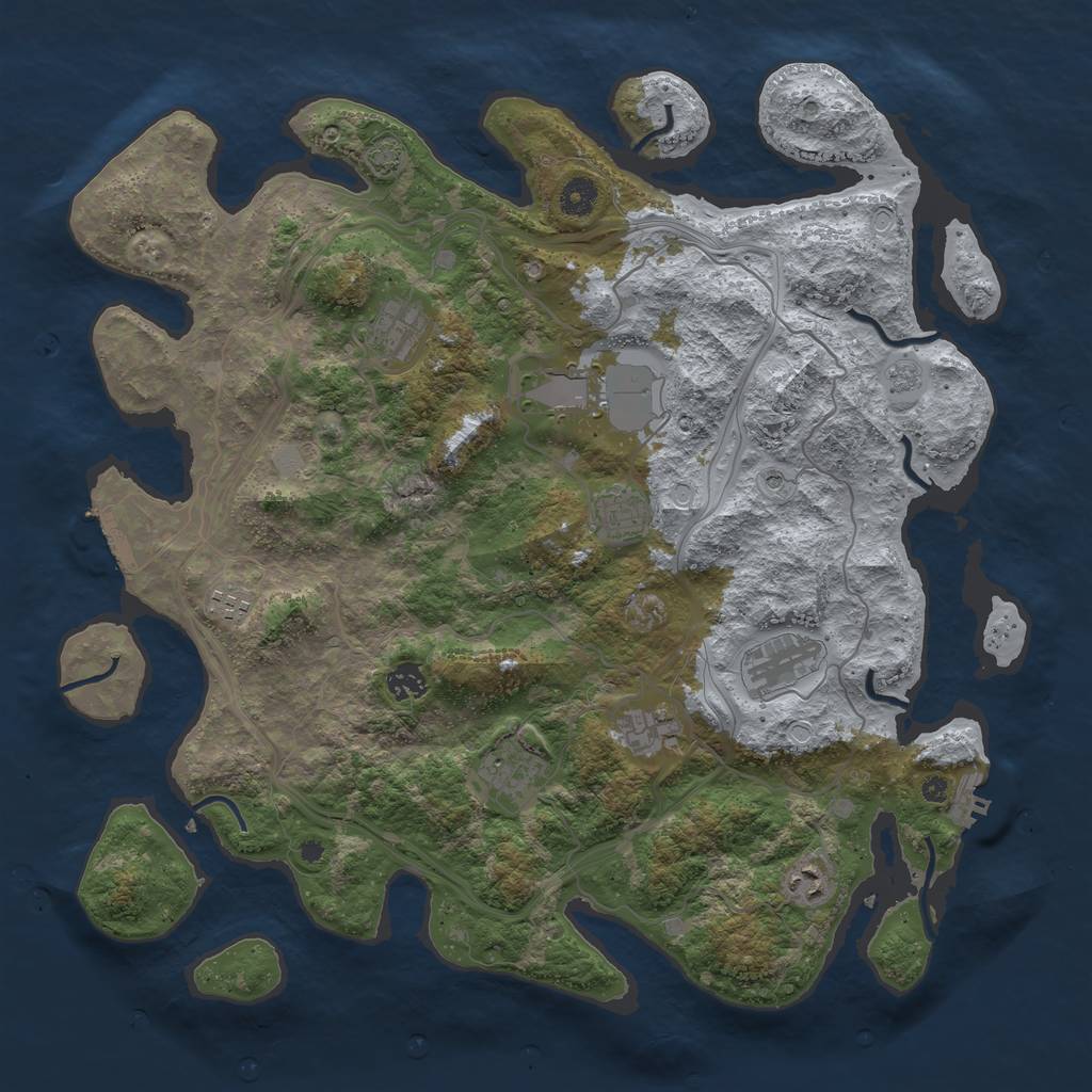 Rust Map: Procedural Map, Size: 4250, Seed: 23523561, 17 Monuments