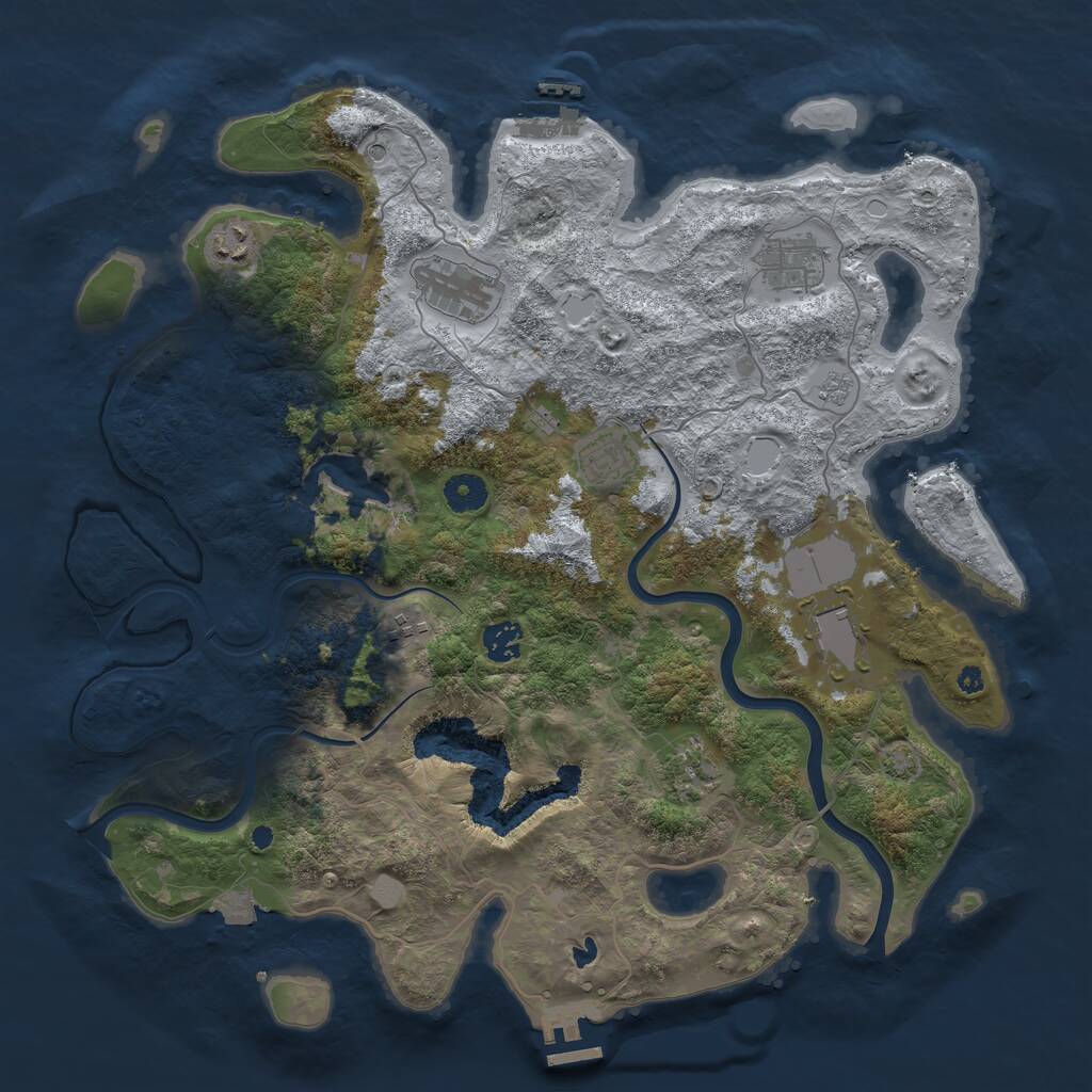 Rust Map: Procedural Map, Size: 4000, Seed: 1457176383, 14 Monuments