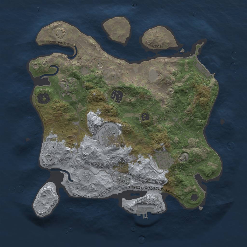 Rust Map: Procedural Map, Size: 3000, Seed: 1235936, 13 Monuments