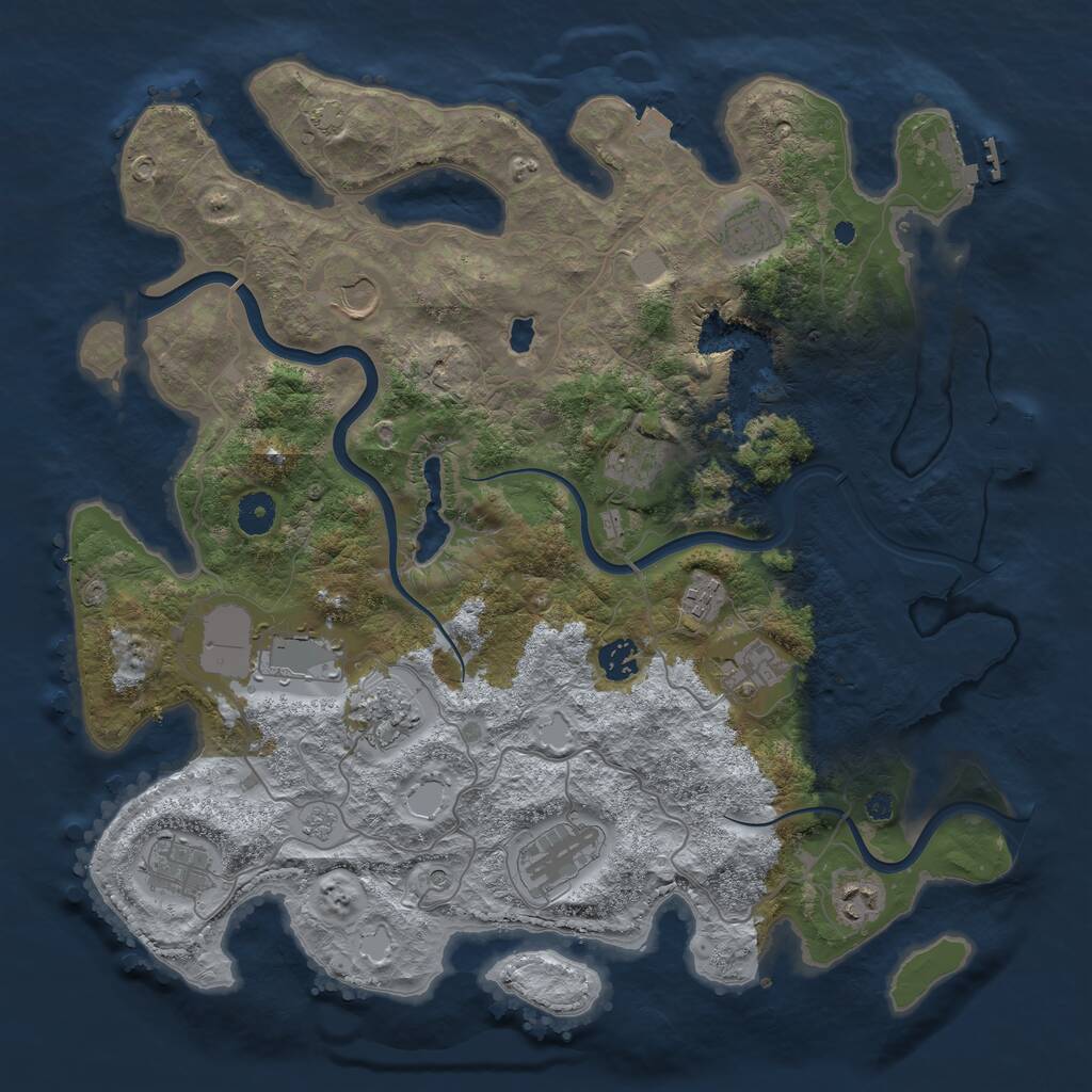 Rust Map: Procedural Map, Size: 4000, Seed: 1597518622, 17 Monuments