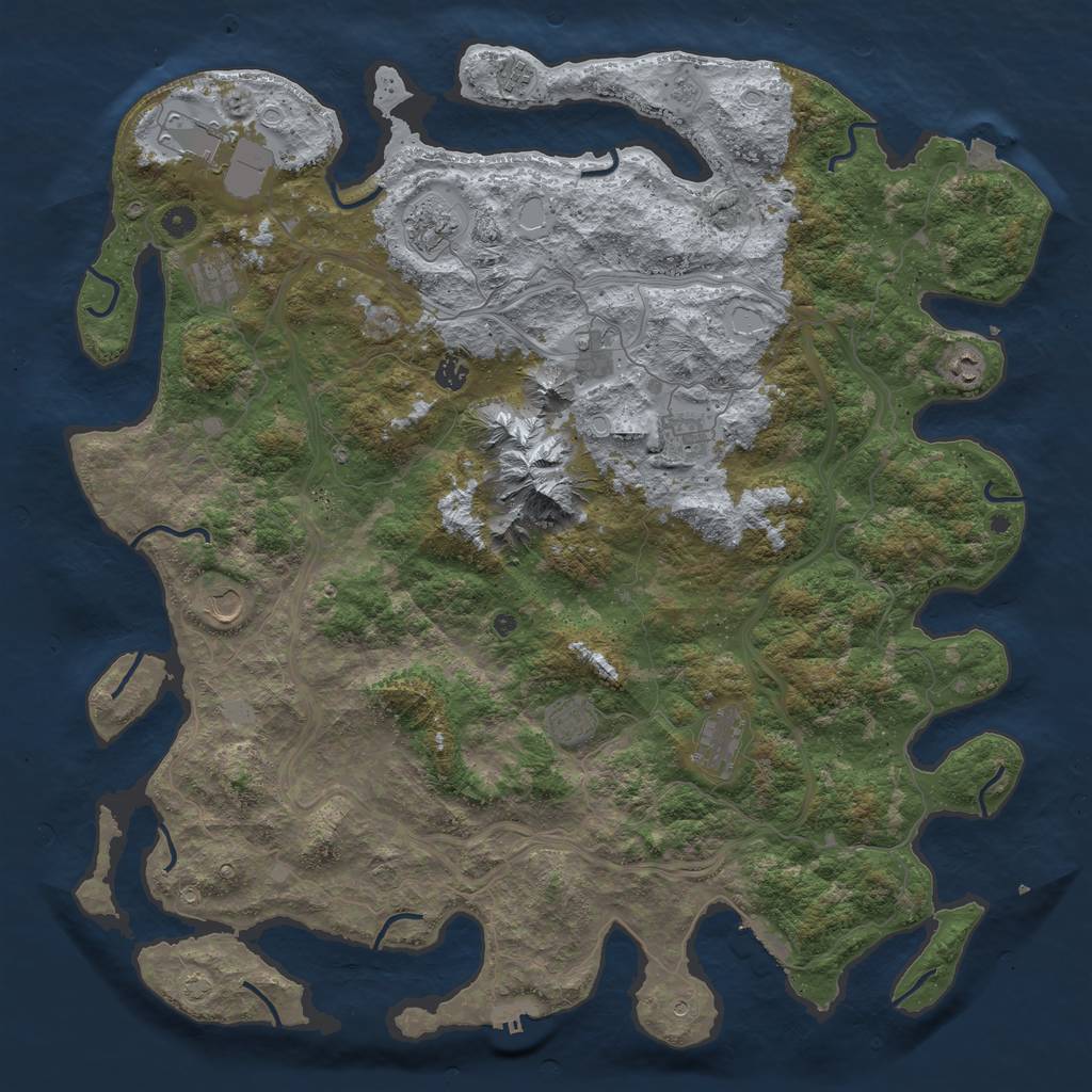 Rust Map: Procedural Map, Size: 5000, Seed: 226804410, 19 Monuments