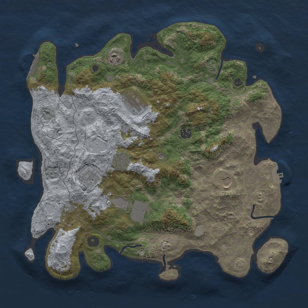 Rust Map: Procedural Map, Size: 4000, Seed: 917225144, 16 Monuments